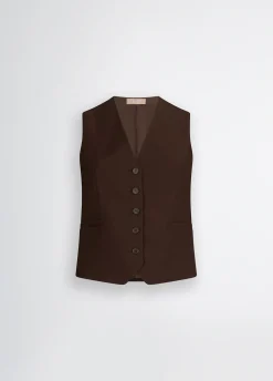 Liu Jo Veste sans manches élégante en sergé|Femme Vestes|Tailleurs